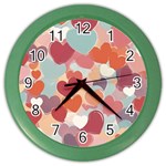 Valentines Day Hearts Romance Love Color Wall Clock