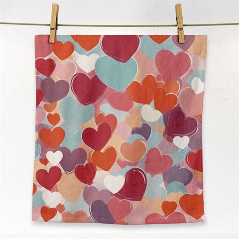 Valentines Day Hearts Romance Love Face Towel from ArtsNow.com Front