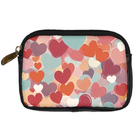 Valentines Day Hearts Romance Love Digital Camera Leather Case from ArtsNow.com Front