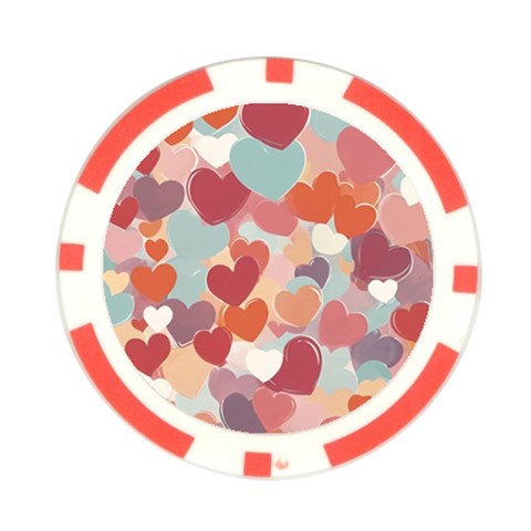 Valentines Day Hearts Romance Love Poker Chip Card Guard (10 pack) from ArtsNow.com Front