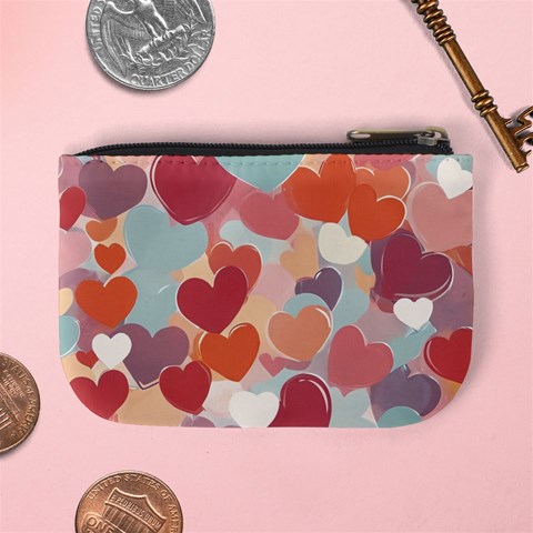 Valentines Day Hearts Romance Love Mini Coin Purse from ArtsNow.com Back