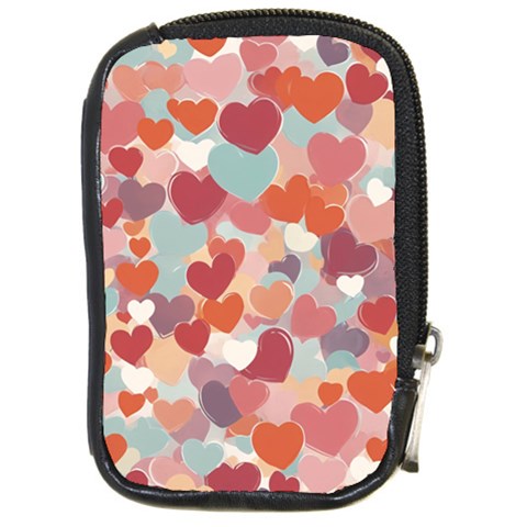 Valentines Day Hearts Romance Love Compact Camera Leather Case from ArtsNow.com Front