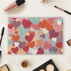 Valentines Day Hearts Romance Love Cosmetic Bag (Large) from ArtsNow.com Back