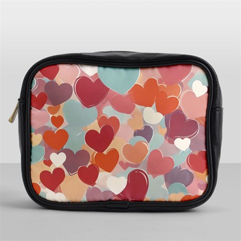 Valentines Day Hearts Romance Love Mini Toiletries Bag (One Side) from ArtsNow.com Front