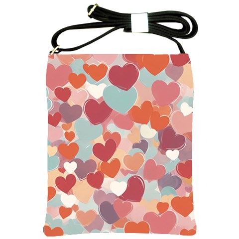 Valentines Day Hearts Romance Love Shoulder Sling Bag from ArtsNow.com Front