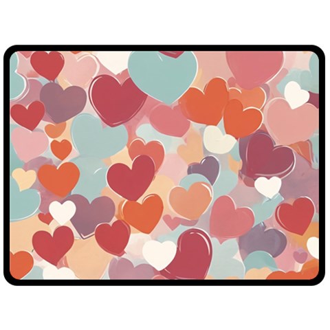 Valentines Day Hearts Romance Love Fleece Blanket (Large) from ArtsNow.com 80 x60  Blanket Front