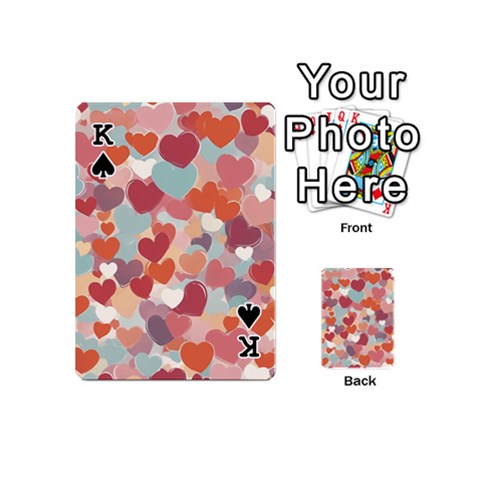 King Valentines Day Hearts Romance Love Playing Cards 54 Designs (Mini) from ArtsNow.com Front - SpadeK