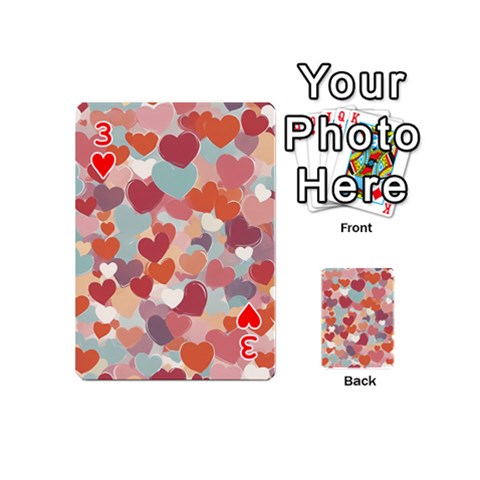 Valentines Day Hearts Romance Love Playing Cards 54 Designs (Mini) from ArtsNow.com Front - Heart3