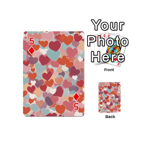 Valentines Day Hearts Romance Love Playing Cards 54 Designs (Mini) from ArtsNow.com Front - Diamond5