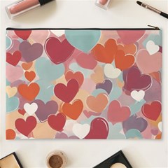 Valentines Day Hearts Romance Love Cosmetic Bag (XXXL) from ArtsNow.com Back