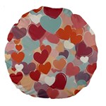 Valentines Day Hearts Romance Love Large 18  Premium Round Cushions