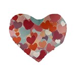 Valentines Day Hearts Romance Love Standard 16  Premium Heart Shape Cushions