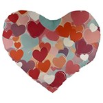 Valentines Day Hearts Romance Love Large 19  Premium Heart Shape Cushions