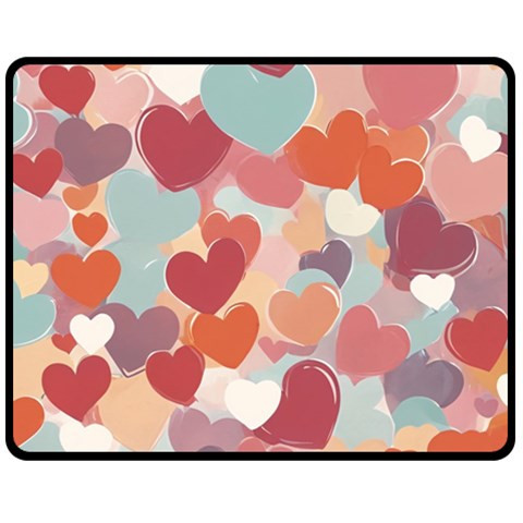 Valentines Day Hearts Romance Love Two Sides Fleece Blanket (Medium) from ArtsNow.com 58.8 x47.4  Blanket Front