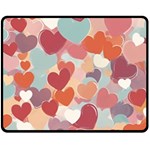 Valentines Day Hearts Romance Love Two Sides Fleece Blanket (Medium)