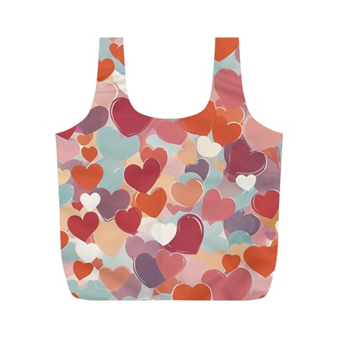 Valentines Day Hearts Romance Love Full Print Recycle Bag (M) from ArtsNow.com Front