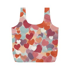 Valentines Day Hearts Romance Love Full Print Recycle Bag (M) from ArtsNow.com Back