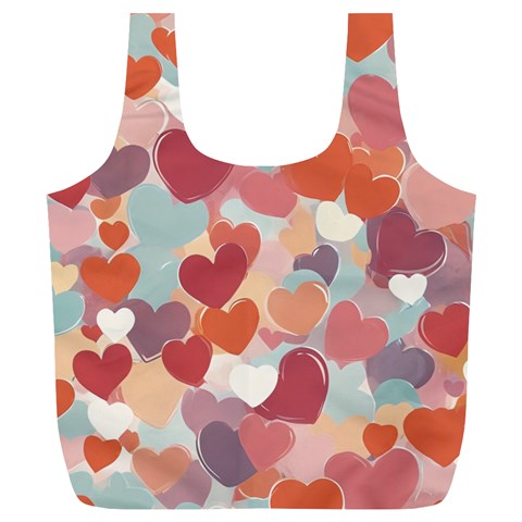 Valentines Day Hearts Romance Love Full Print Recycle Bag (XL) from ArtsNow.com Front