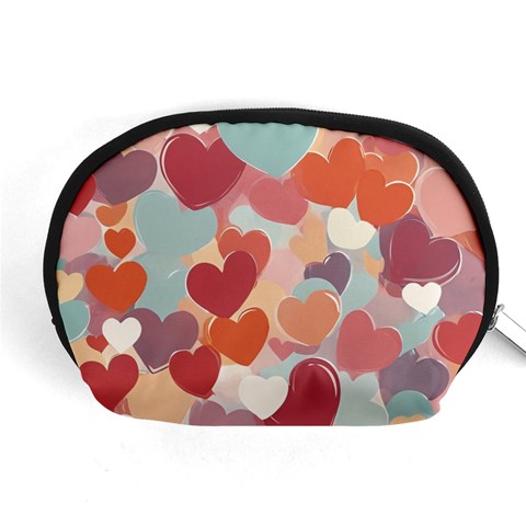 Valentines Day Hearts Romance Love Accessory Pouch (Medium) from ArtsNow.com Front