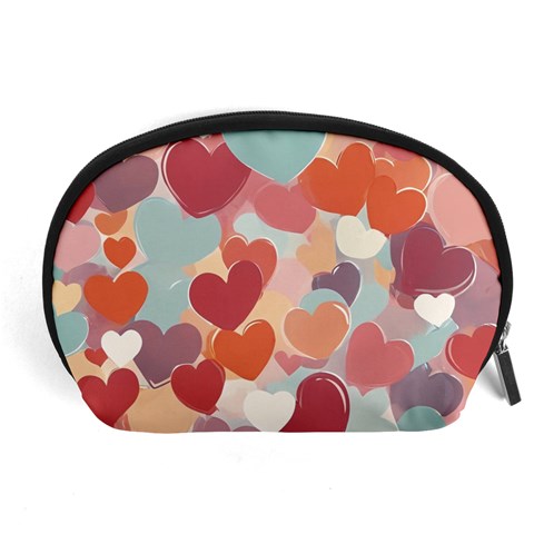 Valentines Day Hearts Romance Love Accessory Pouch (Large) from ArtsNow.com Front