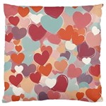 Valentines Day Hearts Romance Love Large Premium Plush Fleece Cushion Case (One Side)