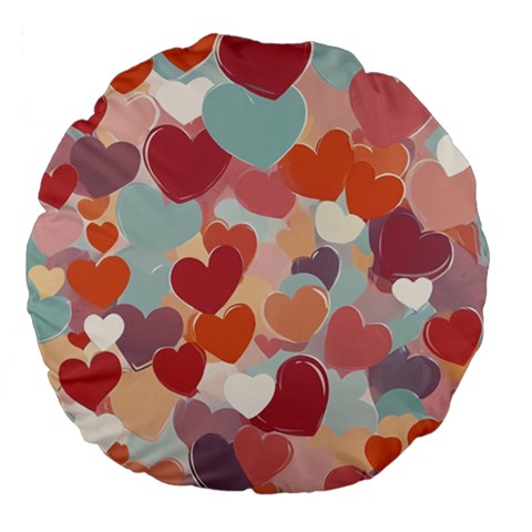 Valentines Day Hearts Romance Love Large 18  Premium Flano Round Cushions from ArtsNow.com Front