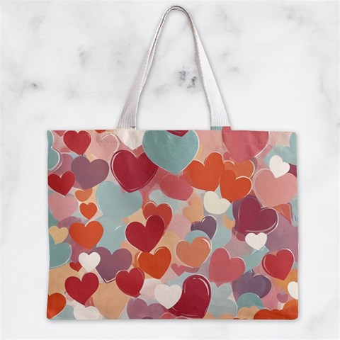 Valentines Day Hearts Romance Love Zipper Mini Tote Bag from ArtsNow.com Back