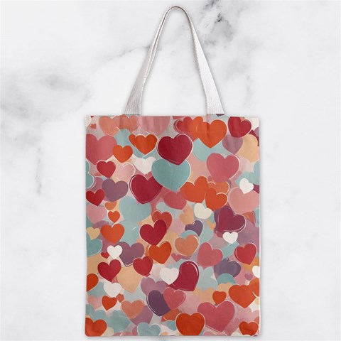 Valentines Day Hearts Romance Love Zipper Classic Tote Bag from ArtsNow.com Front