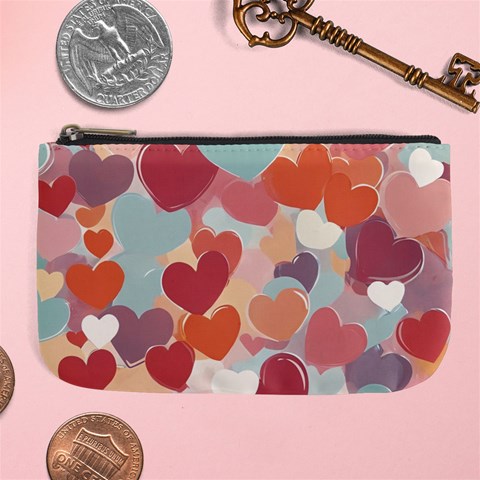 Valentines Day Hearts Romance Love Large Coin Purse from ArtsNow.com Front