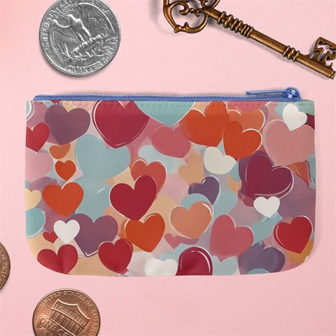 Valentines Day Hearts Romance Love Large Coin Purse from ArtsNow.com Back