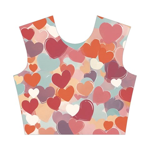 Valentines Day Hearts Romance Love Cotton Crop Top from ArtsNow.com Front