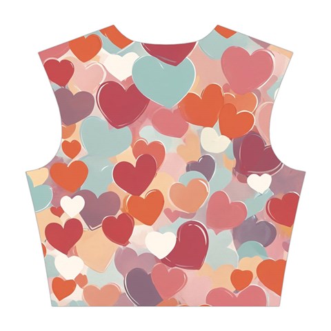 Valentines Day Hearts Romance Love Cotton Crop Top from ArtsNow.com Back