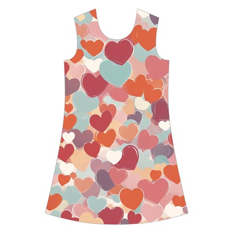 Valentines Day Hearts Romance Love Kids  Short Sleeve Velvet Dress from ArtsNow.com Front