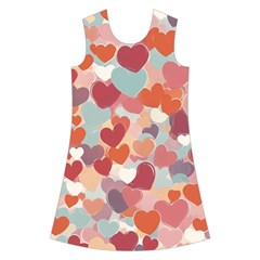 Valentines Day Hearts Romance Love Kids  Short Sleeve Velvet Dress from ArtsNow.com Front