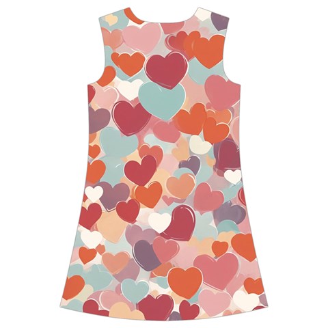 Valentines Day Hearts Romance Love Kids  Short Sleeve Velvet Dress from ArtsNow.com Back