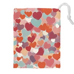 Valentines Day Hearts Romance Love Drawstring Pouch (4XL) from ArtsNow.com Front