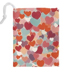 Valentines Day Hearts Romance Love Drawstring Pouch (5XL) from ArtsNow.com Back