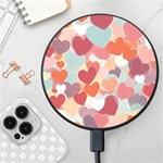 Valentines Day Hearts Romance Love Wireless Fast Charger(Black)