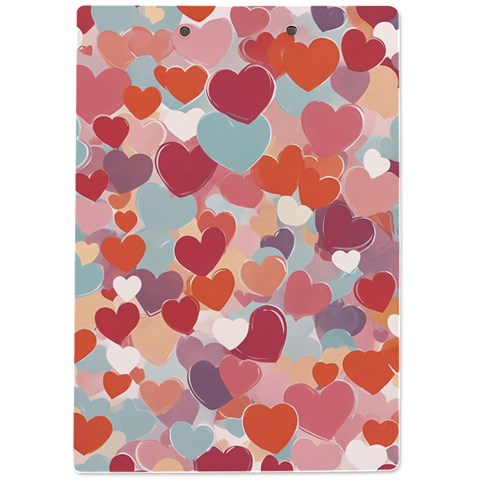 Valentines Day Hearts Romance Love A4 Acrylic Clipboard from ArtsNow.com Back