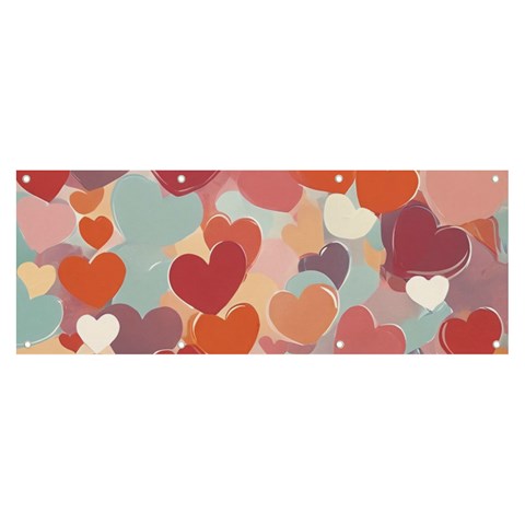 Valentines Day Hearts Romance Love Banner and Sign 8  x 3  from ArtsNow.com Front