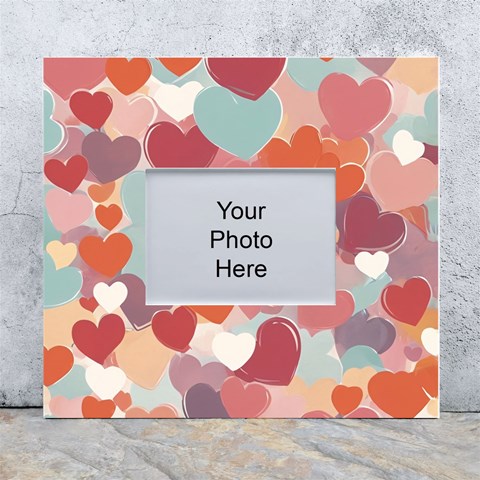 Valentines Day Hearts Romance Love White Wall Photo Frame 5  x 7  from ArtsNow.com Front