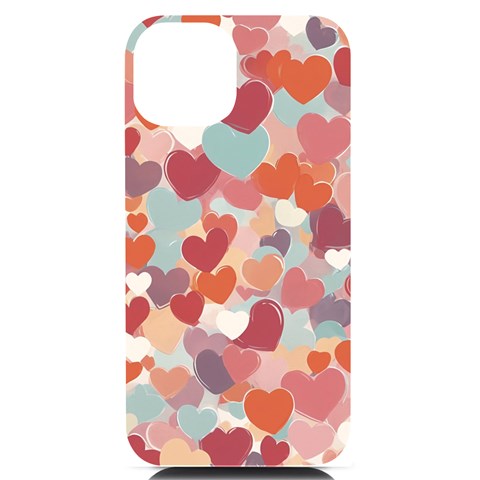 Valentines Day Hearts Romance Love iPhone 14 Black UV Print PC Hardshell Case from ArtsNow.com Front