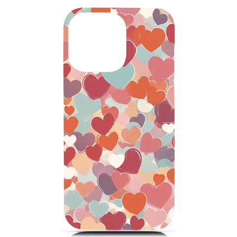 Valentines Day Hearts Romance Love iPhone 14 Pro Max Black UV Print PC Hardshell Case from ArtsNow.com Front