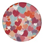 Valentines Day Hearts Romance Love Round Glass Fridge Magnet (4 pack)