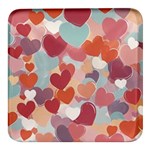 Valentines Day Hearts Romance Love Square Glass Fridge Magnet (4 pack)