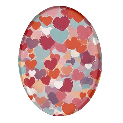 Valentines Day Hearts Romance Love Oval Glass Fridge Magnet (4 pack) from ArtsNow.com Front