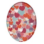 Valentines Day Hearts Romance Love Oval Glass Fridge Magnet (4 pack)