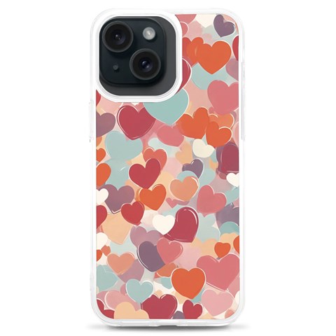 Valentines Day Hearts Romance Love iPhone 15 Plus TPU UV Print Case from ArtsNow.com Front