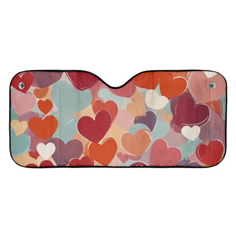 Valentines Day Hearts Romance Love Car Windshield Sunshade from ArtsNow.com Front