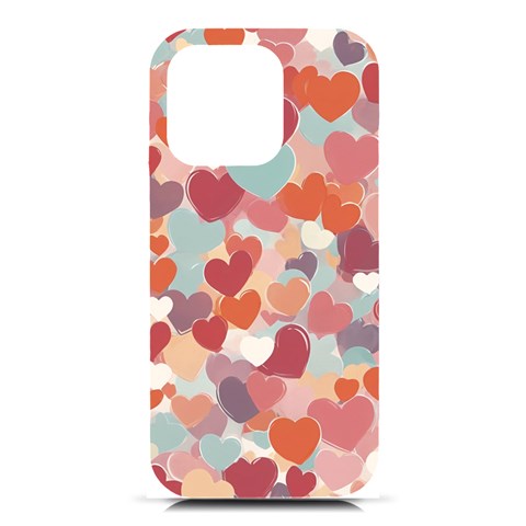 Valentines Day Hearts Romance Love iPhone 16 Pro Black UV Print PC Hardshell Case from ArtsNow.com Front